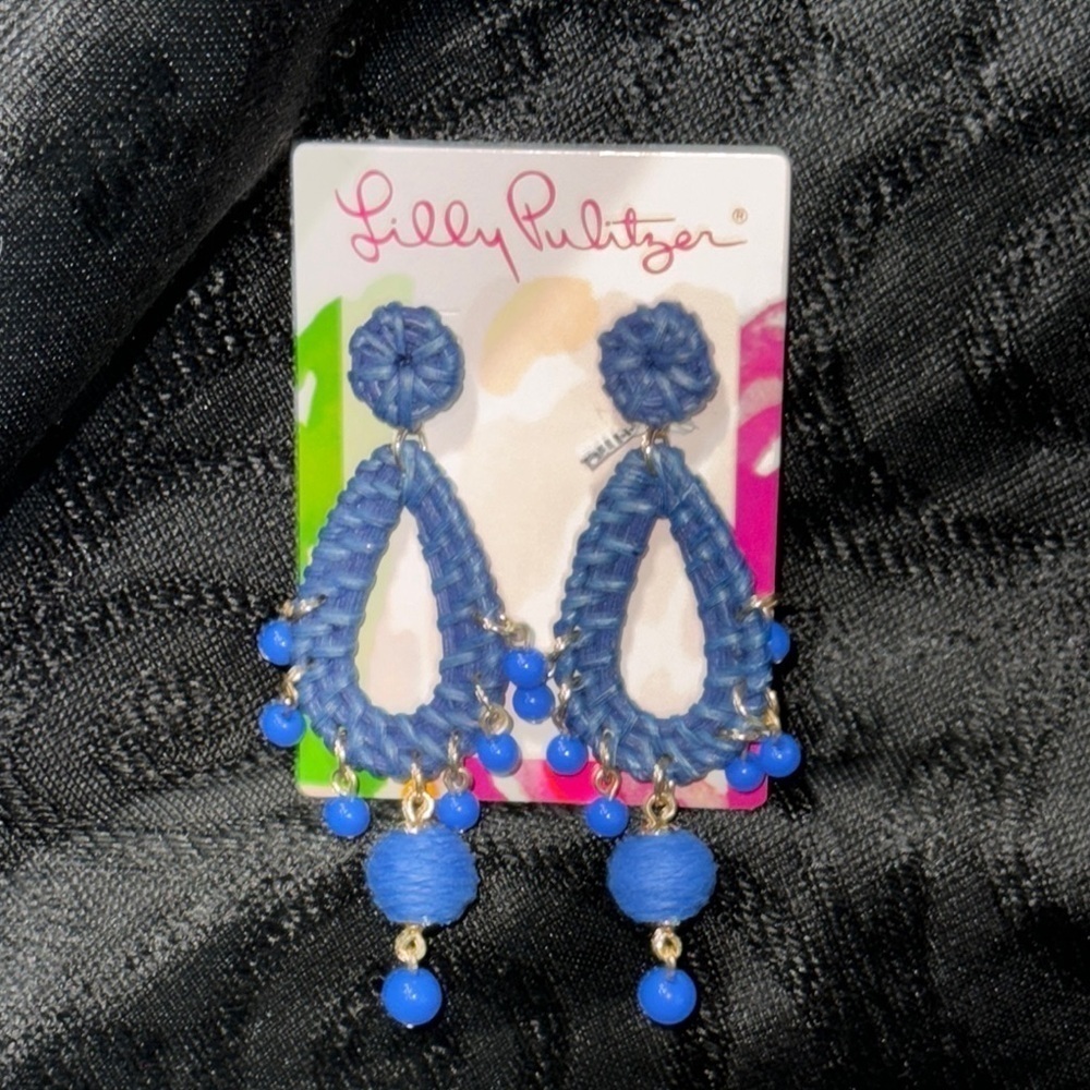 Lilly Pulitzer Blue Statement Earrings